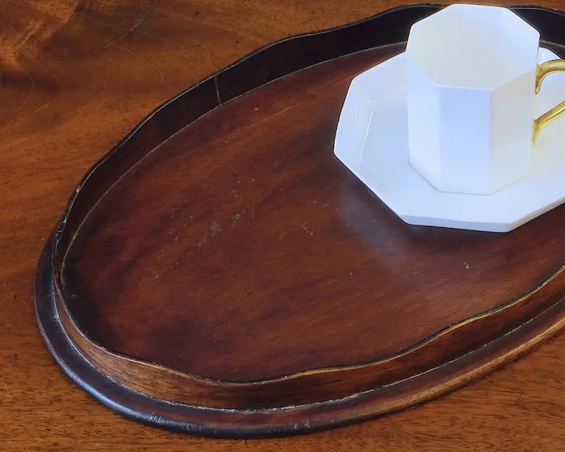 PICCOLO VASSOIO OVALE IN MOGANO