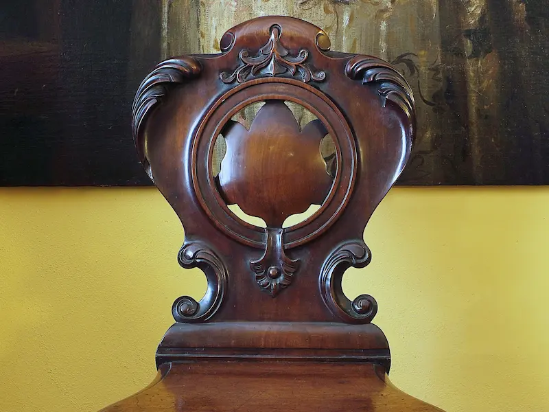 SEDIA DA INGRESSO IN MOGANO