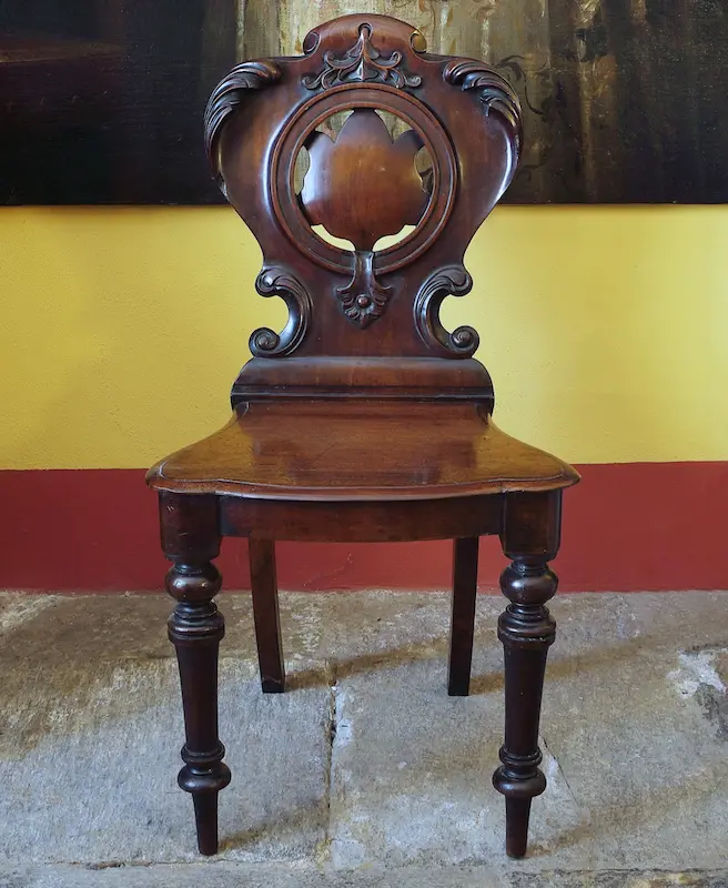 SEDIA DA INGRESSO IN MOGANO