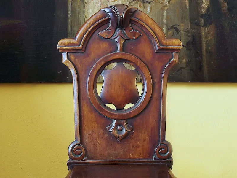 SEDIA DA INGRESSO IN MOGANO