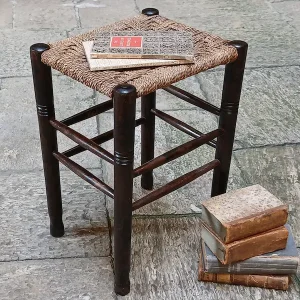 SGABELLO IN ROVERE E PAGLIA